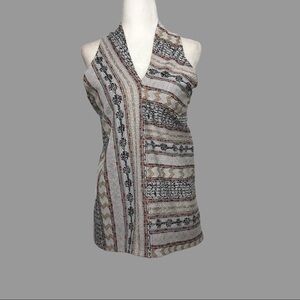 ❤️ L ❤️ NWT Anthro Halter Tank Jacquard Rainbow Details Striped​